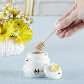 img 3 attached to 🍯 Ceramic Wooden Honey Dipper for a Sweet Touch