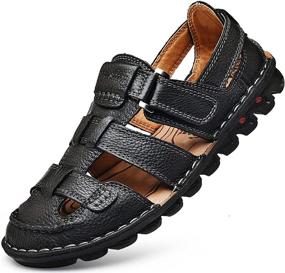 img 4 attached to 👞 JIONS Leather Fisherman Sandals: Style meets Comfort with Adjustable Straps