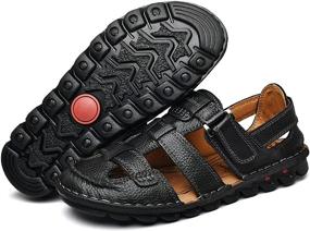 img 1 attached to 👞 JIONS Leather Fisherman Sandals: Style meets Comfort with Adjustable Straps