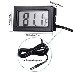 img 3 attached to 🌡️ LCD Digital Aquarium Thermometer with Probe: Accurate Temperature Measurement for Fish Tanks, Terrariums, Reptile Habitats, and More! (Black)