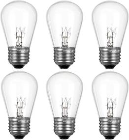 img 4 attached to S14 Replacement Light Bulbs for String Lights - 11W E26 Medium Standard Base, Clear Glass - Edison Bulb Style for Outdoor Patio Garden Vintage String Lights - Pack of 6