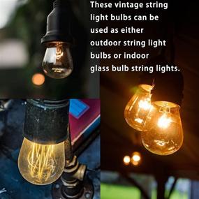 img 2 attached to S14 Replacement Light Bulbs for String Lights - 11W E26 Medium Standard Base, Clear Glass - Edison Bulb Style for Outdoor Patio Garden Vintage String Lights - Pack of 6