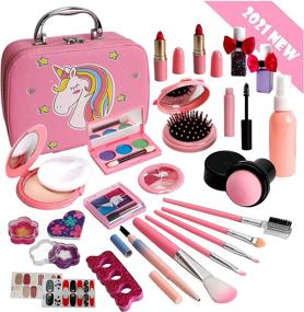 img 4 attached to 💄 Washable Pretend Cosmetic Set by Flybay Makeup