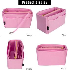 img 1 attached to Ultimate Tote Purse Organizer Insert with Multi-Pocket Felt Handbag Organizer - Bag in Bag Organizer with Detachable Wallet for Neverfull Speedy Medium Pink