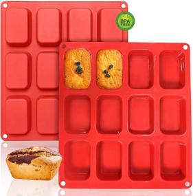 img 4 attached to Premium Non-Stick Silicone Mini Loaf Pan Set of 2 - Perfect 🍞 for Mini Bread, Brownies, Cornbread, Cheesecake, and Chocolate - Food Grade & Durable