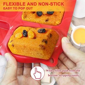 img 2 attached to Premium Non-Stick Silicone Mini Loaf Pan Set of 2 - Perfect 🍞 for Mini Bread, Brownies, Cornbread, Cheesecake, and Chocolate - Food Grade & Durable