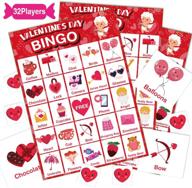 ❤️ valentines day bingo game card for kids/adults, 32 players - perfect valentine game for family, classroom, large groups - great party favor for boys and girls logo