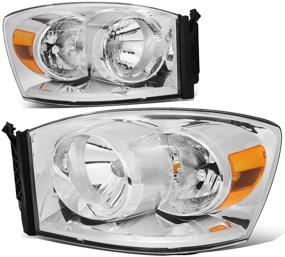 img 4 attached to 🔦 Chrome Amber Factory Style Headlights Compatible with 06-09 Ram 2500 3500/06-08 Ram 1500,Left & Right Side by DNA Motoring