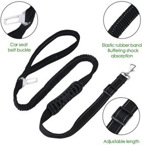 img 1 attached to 🐾 SlowTon 2 in 1 Dog Car Seat Belt + Leash: Heavy Duty Dual Use Tether with Reflective 4FT Pet Walking Leads