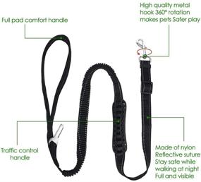 img 2 attached to 🐾 SlowTon 2 in 1 Dog Car Seat Belt + Leash: Heavy Duty Dual Use Tether with Reflective 4FT Pet Walking Leads