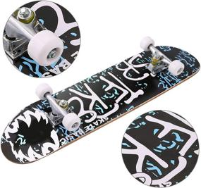 img 3 attached to 🛹 31" X 8" Pro Skateboard - Complete Maple Wood Deck for Youth Beginners with Double Kick Concave Design