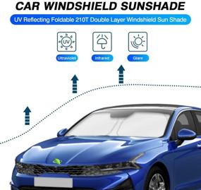 img 3 attached to KUST Custom Fit Windshield Sun Shade for 2021 KIA K5 2022 Accessories (NOT 🌞 for 2016-2020 Kia Optima) - Ultimate UV Protection, Foldable Sun Visor for Cooler Car Interiors