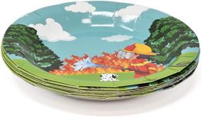 img 2 attached to 🚒 Fire Truck Party Supplies: Complete Tableware Set for Firefighter Themed Birthday Decor - 24 Paper Plates, 24 Cups, 50 Lunch Napkins, and More!