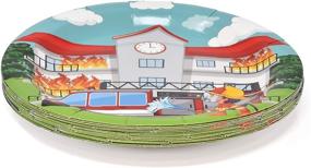 img 3 attached to 🚒 Fire Truck Party Supplies: Complete Tableware Set for Firefighter Themed Birthday Decor - 24 Paper Plates, 24 Cups, 50 Lunch Napkins, and More!