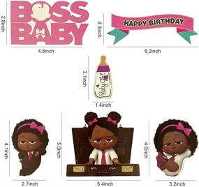 img 3 attached to 🎀 Jshend Baby Party: Adorable Pink Girl Cake Topper for Baby Showers and Baby Theme Parties (BOSS2)