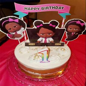 img 1 attached to 🎀 Jshend Baby Party: Adorable Pink Girl Cake Topper for Baby Showers and Baby Theme Parties (BOSS2)