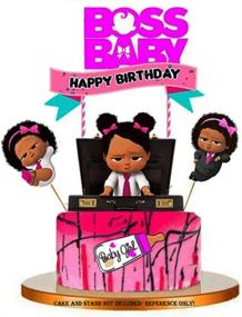 img 4 attached to 🎀 Jshend Baby Party: Adorable Pink Girl Cake Topper for Baby Showers and Baby Theme Parties (BOSS2)