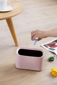 img 1 attached to SEO-Friendly Pink Mini Countertop Wastebasket Trash Can with Plastic 🗑️ Bags - Ideal for Makeup, Vanity, Bathroom, Kitchen, Car, Desktop, and Office