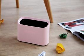 img 2 attached to SEO-Friendly Pink Mini Countertop Wastebasket Trash Can with Plastic 🗑️ Bags - Ideal for Makeup, Vanity, Bathroom, Kitchen, Car, Desktop, and Office