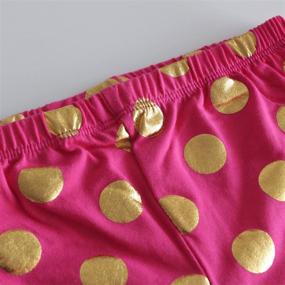 img 2 attached to Adorable Messy Code Baby Girls Ruffle Leggings: Gold Polka Dot Cotton Pants for Toddler Girls (0-6 Years)