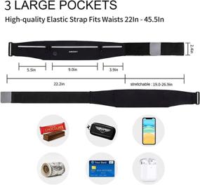 img 1 attached to Running Waist Belt Pack with 3 Pockets - Adjustable Sports Pouch for Water Resistant Cell Phone, Fitness, and Travel - Headphone Port - Fits Phones Up to 6.7in