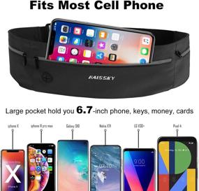 img 2 attached to Running Waist Belt Pack with 3 Pockets - Adjustable Sports Pouch for Water Resistant Cell Phone, Fitness, and Travel - Headphone Port - Fits Phones Up to 6.7in