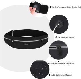 img 3 attached to Running Waist Belt Pack with 3 Pockets - Adjustable Sports Pouch for Water Resistant Cell Phone, Fitness, and Travel - Headphone Port - Fits Phones Up to 6.7in