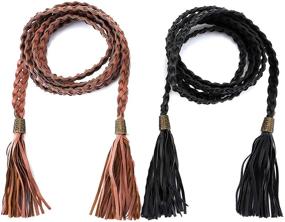 img 4 attached to CHIC DIARY Women Braided Skinny Women's Accessories and Belts