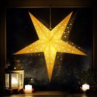 🌟 50 led firework fairy string lights: paper star lantern, 8 modes, indoor outdoor hanging decoration for room, wedding, christmas party - chic style логотип