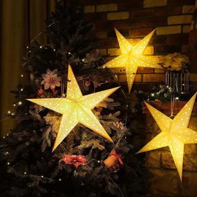 img 3 attached to 🌟 50 LED Firework Fairy String Lights: Paper Star Lantern, 8 Modes, Indoor Outdoor Hanging Decoration for Room, Wedding, Christmas Party - Chic Style