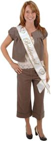 img 1 attached to Stylish Beistle Bridesmaid Sashes in White and Gold - Perfect for Weddings!