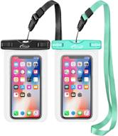 📱 green & black airuntech waterproof case for iphone 12/12 pro max/11/11 pro/se/xs max/xr/8p/7, waterproof cell phone dry bag up to 7.0" - beach kayaking travel phone pouch logo