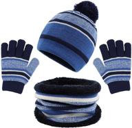 🧣 warm and cozy winter fleece beanie mittens for toddler boys: a must-have accessory! logo