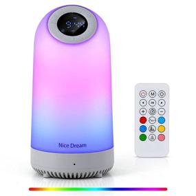 img 4 attached to Multifunctional Night Light Bluetooth Speaker Lamp: Remote Control, Alarm Clock, RGB Color Changing, FM Radio, MicroSD/AUX Support+