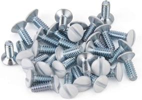 img 3 attached to ⚙️ High-Quality 3/8" Long 6-32 Thread Oval Head Screws: Henne Bery Replacement Wall Plate, 30 Pack, White