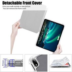 img 3 attached to 💙 iPad Air 4 Case 2020 10.9 Inch with Auto Sleep/Wake, Apple Pencil 2 Charging Support - Smart Translucent Frosted Back Cover Stand for iPad Air 10.9 Inch (4th Gen) 2020 - Blue Marble