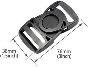 img 2 attached to 🎒 Versatile Multi-Size Plastic Center Release Buckles for Backpack Straps Webbing - 38mm, 4pcs (Black)