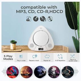 img 2 attached to Bluetooth Portable CD Player with Wall Mount, LDJRCP HiFi Speaker Built-in, Home Audio Boombox with Remote, FM Radio & 3.5mm Headphone Jack, Support CD, USB, TF - Enhance Your Music Experience