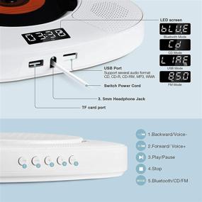 img 1 attached to Bluetooth Portable CD Player with Wall Mount, LDJRCP HiFi Speaker Built-in, Home Audio Boombox with Remote, FM Radio & 3.5mm Headphone Jack, Support CD, USB, TF - Enhance Your Music Experience