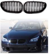 🚗 glossy black front kidney grill for bmw 5 series e60 & e61 (2004-2009): high-quality abs replacement grill logo