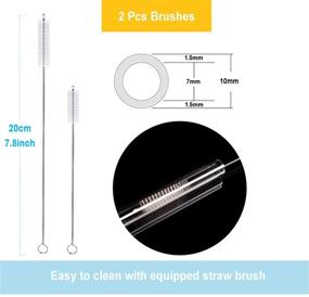 img 1 attached to 🥛 Brilife Borosilicate Glass Drinking Straws - Pack of 12 (Milkshake, Smoothie, and Drink Straws) - Clear, 8.5" x 10mm