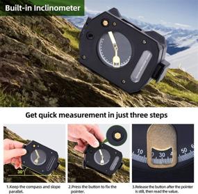 img 3 attached to 🧭 Sportneer Lensatic Military Compass with Clinometer | Waterproof Multifunctional Survival Compass | Distance Calculator | Pouch for Camping, Hiking, Backpacking | Boy Scout Navigation, Boating