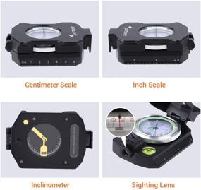 img 1 attached to 🧭 Sportneer Lensatic Military Compass with Clinometer | Waterproof Multifunctional Survival Compass | Distance Calculator | Pouch for Camping, Hiking, Backpacking | Boy Scout Navigation, Boating