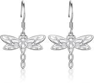 🐉 celtic infinity sterling silver dragonfly earrings: christmas jewelry gifts for women - dangle dragonfly earrings perfect for dragonfly lovers logo