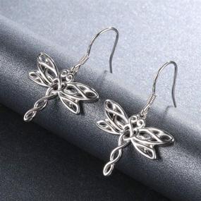 img 1 attached to 🐉 Celtic Infinity Sterling Silver Dragonfly Earrings: Christmas Jewelry Gifts for Women - Dangle Dragonfly Earrings perfect for Dragonfly Lovers