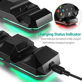 img 2 attached to 🎮 Xbox One (S) Xbox One X Dual Charging Dock with Rechargeable Batteries and USB Cable – Ultimate Charger Station for Xbox One Wireless Controller (Not for Xbox Series X)