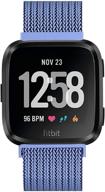 💎 multi-colored fitlink metal bands for fitbit versa/versa lite edition/versa 2 smart watch - small and large sizes, stylish diamond blue option for women and men logo
