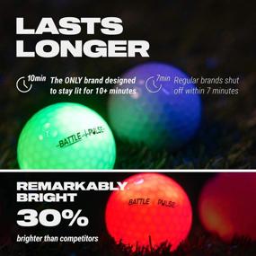 img 2 attached to BattlePulse Glow Golf Balls: 6 pcs LED Light Up Balls for Golfing, 300-hr Lighting Time, Water Resistant, Vivid Colors