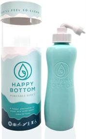 img 4 attached to Happy Bottom Portable Bidet: Leak-Free Handheld Travel Bidet and Peri Bottle in Caribbean Sea Turquoise with Angled Nozzle Sprayer – 400ml Capacity Travel Bag Included