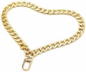 img 2 attached to 👛 Premium Gold WEICHUAN 8-inch DIY Iron Flat Chain - Stylish Handbag Accessory for Wrist Strap or Purse Chains